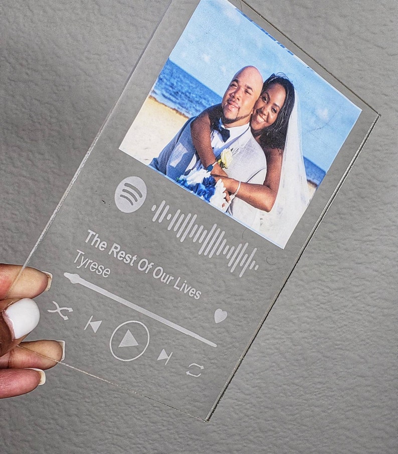 Engraved Custom Acrylic Song Plaque w/ scannable Spotify