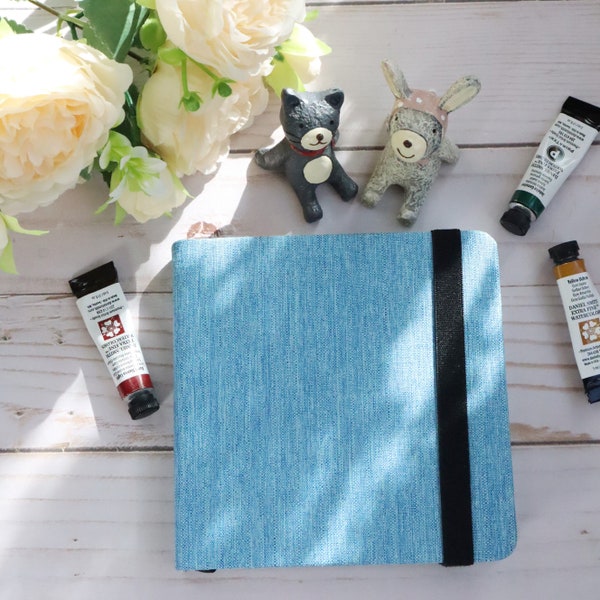 Travel Watercolor Journal 100% Cotton 5"x5" Sketchbook Gift to Artist Watercolor Paper