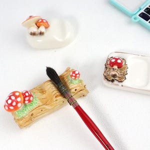 Handmade Mushroom Ceramic Brush Rest