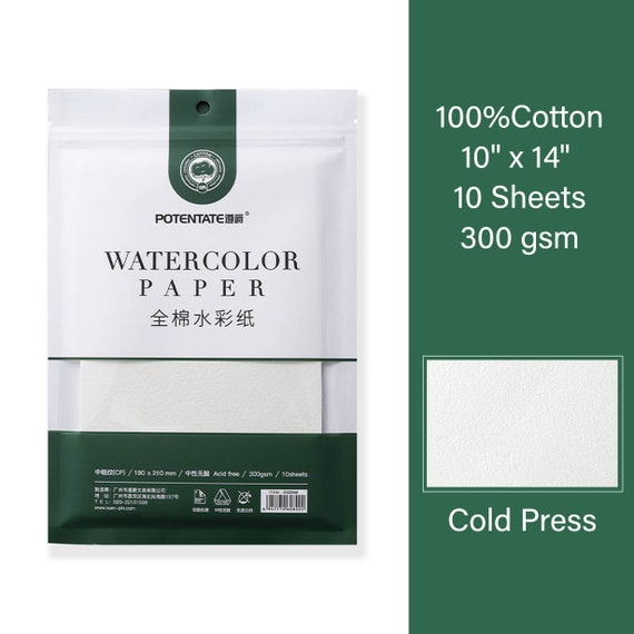 Watercolor Travel Kit, Medium 100% Cotton Cold Press Book, Canvas