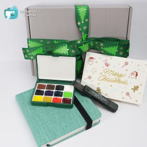 Mini Watercolor Palette Gift Set – Travel Journal & Greeting Card