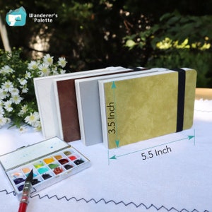 Cotton Watercolor Journal: Faux Leather Travel Sketchbook (3.5x5.5/4x4 Inches)