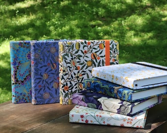 Floral Linen Cover Watercolor Journal, Travel Sketchbook, 4.7x4.7"