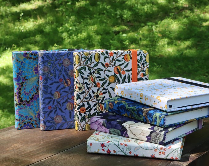 Floral Linen Cover Watercolor Journal, Travel Sketchbook, 4.7x4.7"