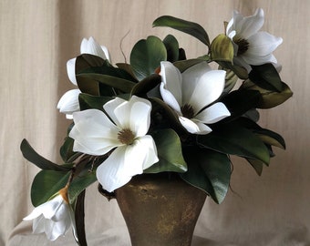 Magnolia Flowers Plum Magnolias Artificial Floral Stems Etsy