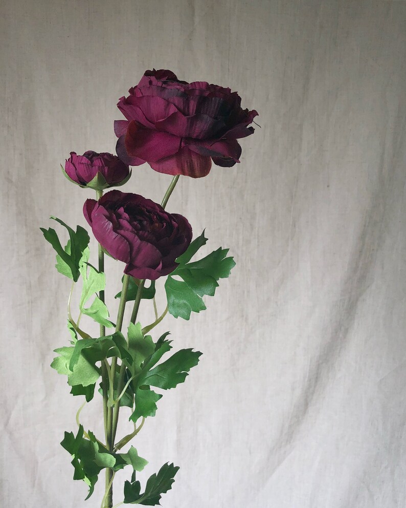 Burgundy Silk Flower Arrangement in a Vintage Gold Metal Vase Etsy