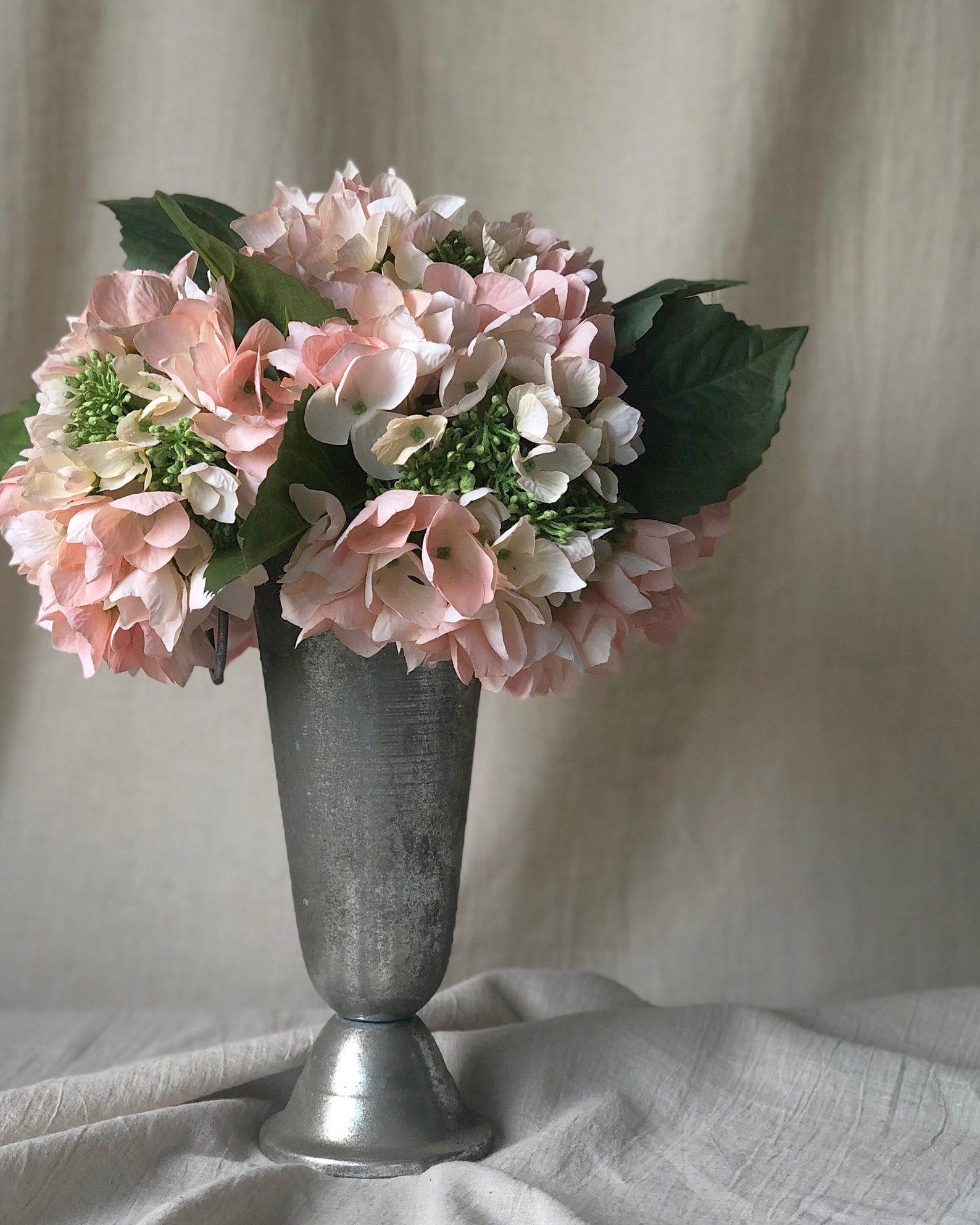Pink Hydrangea Real Touch Pink Artificial Floral Arrangement - Etsy