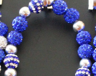Blue and Silver beaded bracelets