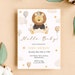 Baby Shower Invitation Template, Lion Balloons Invitation, Safari Baby ...