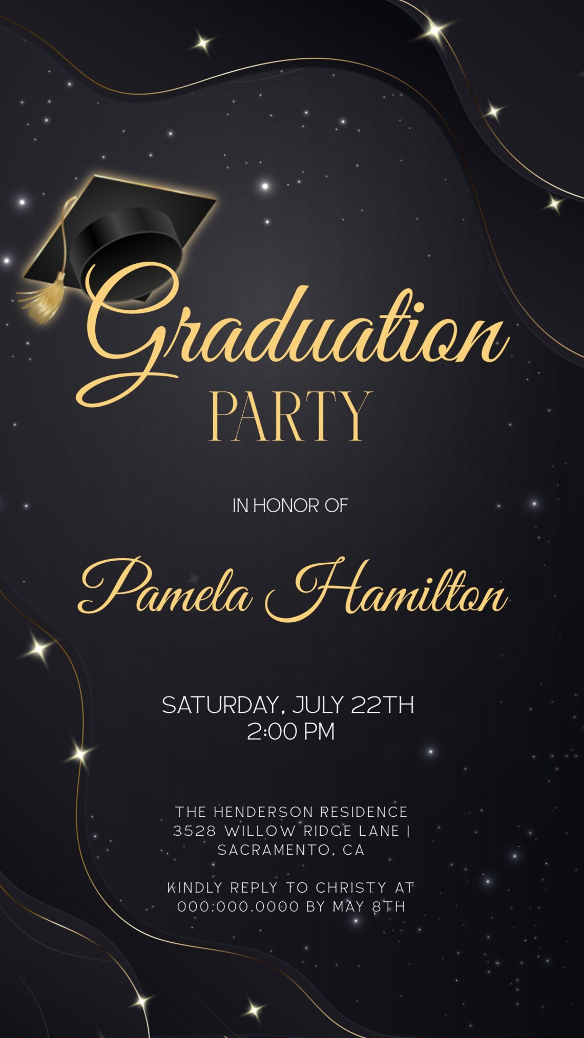 Graduation Party Digital Invitation Template Graduation Save Etsy