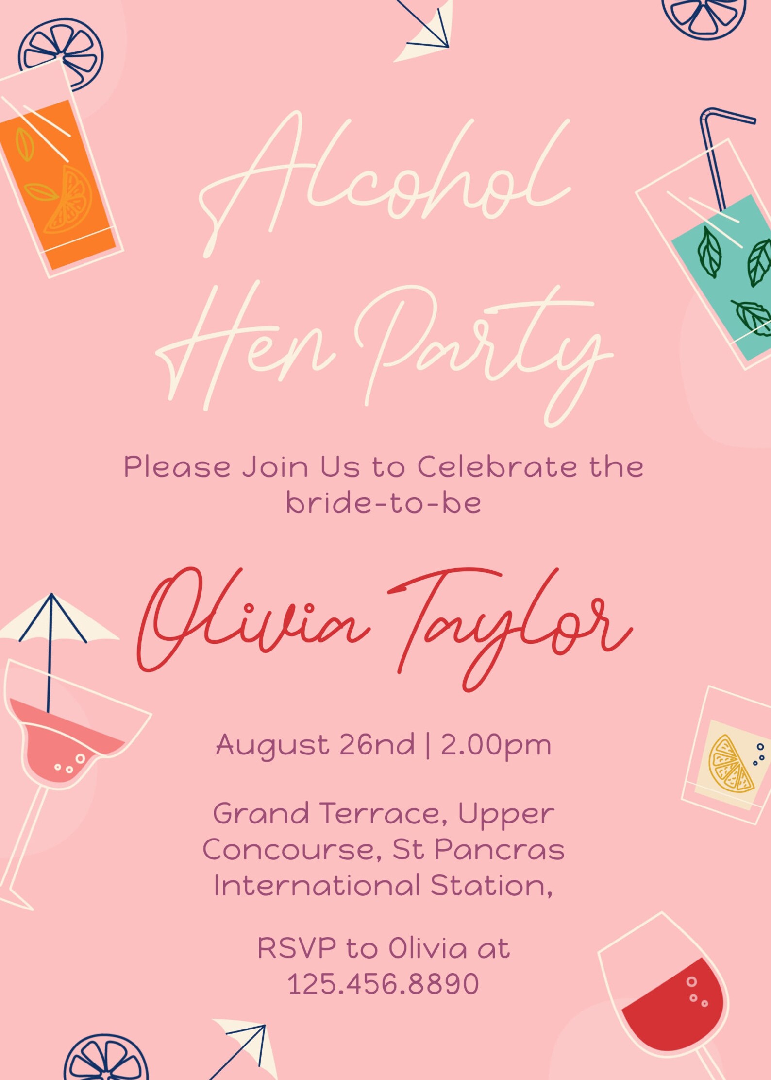 Hen Party Invitation Template, Bridal Shower Invitation, Bachelorette