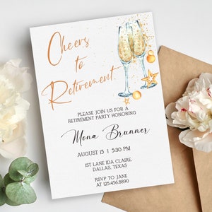 Retirement Invitation Editable Template, Retirement Party Digital ...