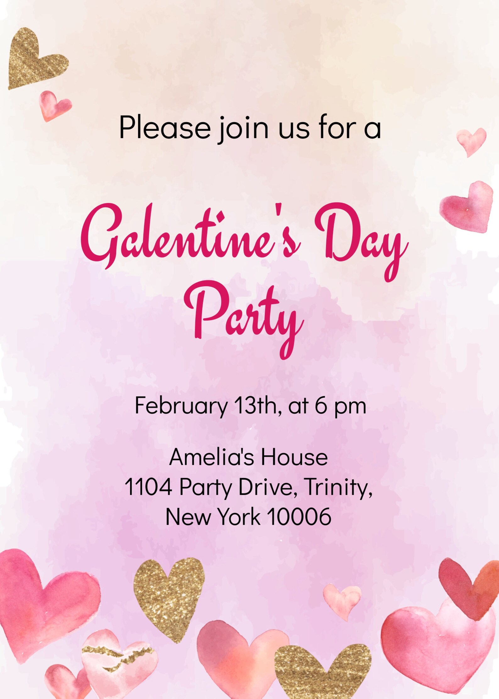 Galentines Day Party Invitation Template Galentine's Etsy