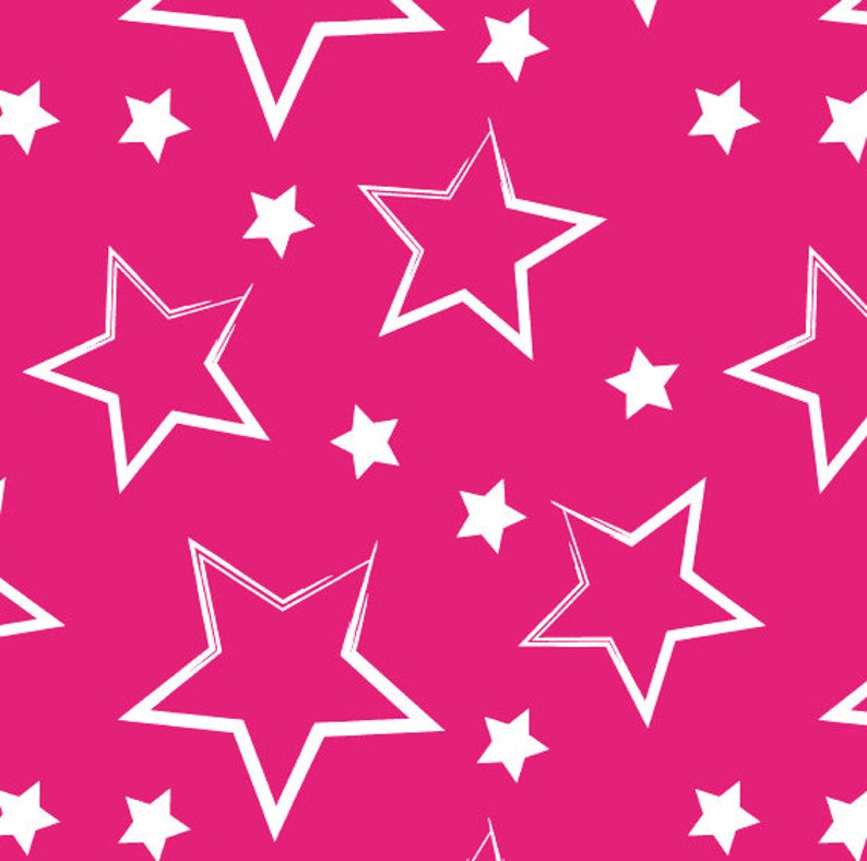 50cm Dekostoff 100% Baumwolle B-Ware mit Druckfehlern Sterne Pink Kinderstoff Mädchen Bild 1