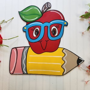 Apple Pencil School Door Hanger, Back to School Door Hanger, Teacher Door Hanger, Classroom Door Hanger, Teacher Door Decor, Teacher Gift