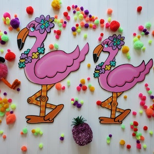 Flamingo Door Hanger, Pink Flamingo Door Hanger, Summer Door Hanger, Flamingo Decor, Summer Decor, Beach Door Hanger, Aloha Decor