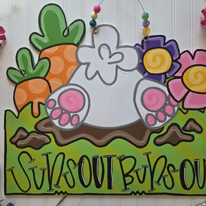 Bunny Butt Easter Door Hanger: Hand-Painted Spring Decor