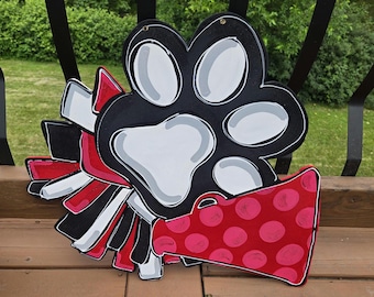 Personalized Cheerleader Door Hanger: Hand-Painted Megaphone Decor