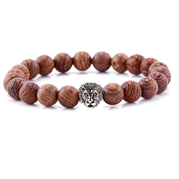 Echt Holz, 8mm Perlen Armband für Damen und Herren