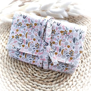 Pochette à bijoux de voyage fleuri rose cadeau femme Noël