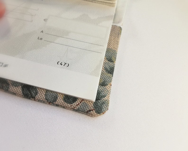 Checkbook holder, checkbook protector, Eucalyptus pattern checkbook case personalized beige background, customizable Mother's Day gift for women image 4