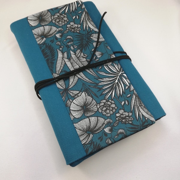 Protège livre adaptable bleu fleuri, couverture livre avec Rabat, pochette livre ajustable, Cadeau Fête des mères