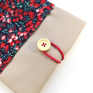 POCKET protective cover beige floral Liberty Wiltshire red pocket MacBook pro 13 - MacBook Air 13 - Dell XPS - laptop sleeve custom
