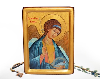 Guardian Angel icon , Fine Art - Byzantine Icon Christian Catholic Religious Orthodox icon