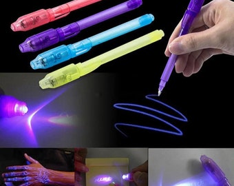 2pc Magic pen, creative stationery, invisible ink pen, kids gift, secret message writing pen, pen with light, Invisible ink pen, gift