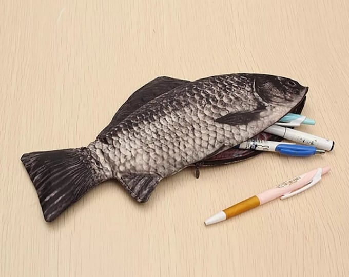 Creative Fish Shape Pencil Case, Pouch,  Bag, Funny Stationery Bag, Pen Case, School, Office Stationery, Cosmetic Bag, Gift Pouch