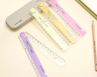 1pc 30cm Multifunction Foldable Ruler, School, Office, Student Ruler, Cute Plastic Ruler, Drawing Ruler, Student Supply