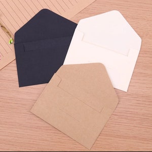 20Pcs Mini gift envelopes, classical white, black, craft mini envelopes, paper envelopes, 10.5 x 6.8 cm cute small paper envelopes image 9
