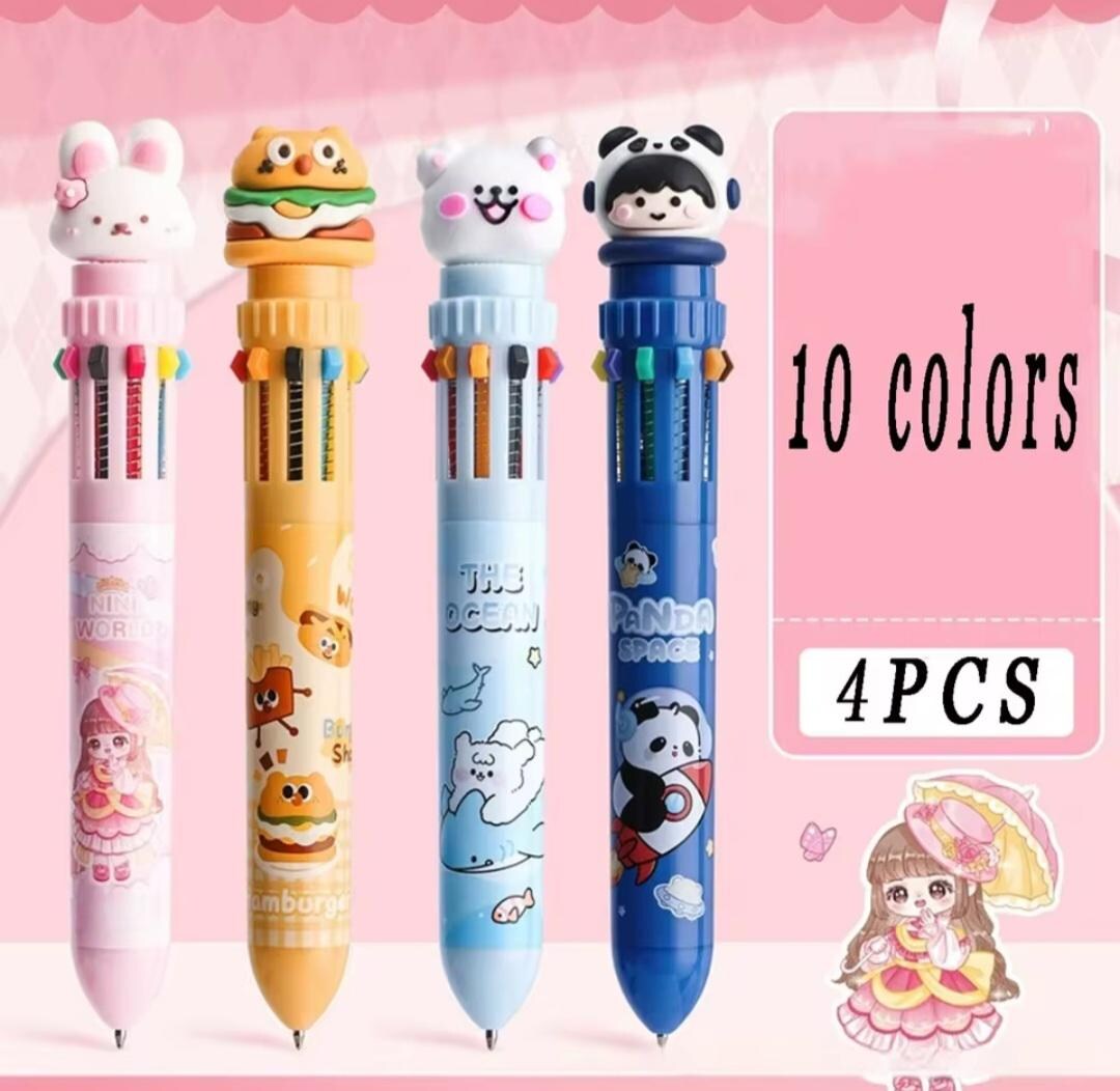 4pcs10/12 Color Ink Pen, Ballpoint Pen, Cute Writing Pen, Multi-color ...