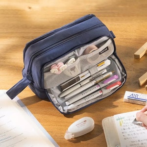 Astuccio portapenne di grande capacità, astuccio portapenne con apertura a due lati, astuccio per cancelleria, forniture per ufficio e scuola, bomboniere, astuccio portapenne, forniture per studenti, regalo
