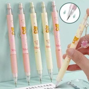 2pcs Cartoon Bear Mechanical Pencil, 0.5mm/0.7mm Pencil, Cute Writing, Drawing Pencil, Sakura Flower Pencil, Student Gift, Stationary supply