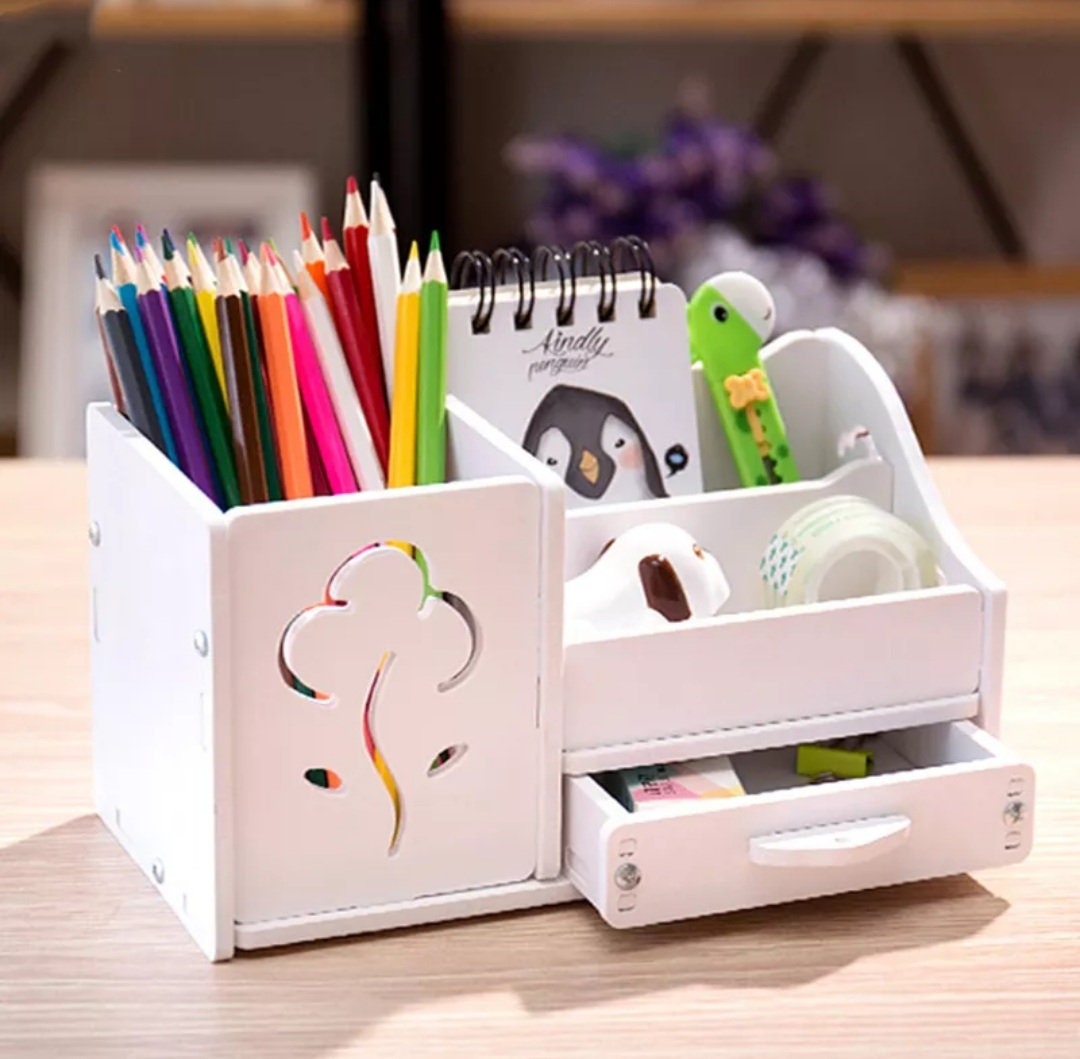 Multi-function PP Case 4-grid Sub-grid Desktop Storage Box Desk Organizer  Pencil Make-Up Cosmetic Holder