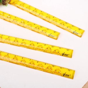 1 Pc Little Yellow Duck Ruler, 12cm Measuring Ruler, Drawing Ruler ...