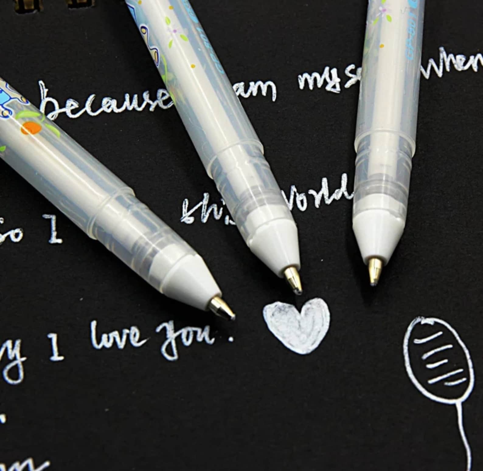 Pen gel pen white ink white ink pen stationery school Etsy