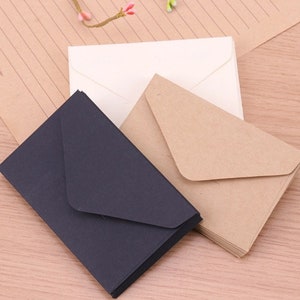 20Pcs Mini gift envelopes, classical white, black, craft mini envelopes, paper envelopes, 10.5 x 6.8 cm cute small paper envelopes image 4