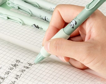 20 Penne Gel Kawaii A Forma Di Panda - Punta 0,5 Mm Inchiostro Nero - Simpatiche Penne Animali Per Bambini E Scuola