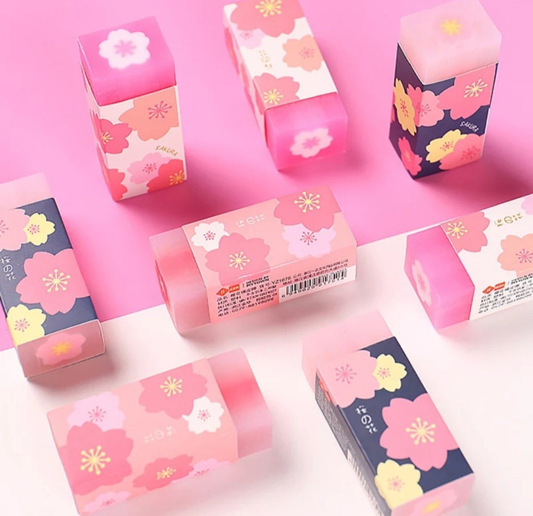 Set 5 Gomme Per Matite Trasparenti A Forma Di Fiore Di Ciliegio, Simpatiche E Funzionali, Cancellano Pulito Senza Danneggiare La Carta, Perfette Per Bambini E Studenti