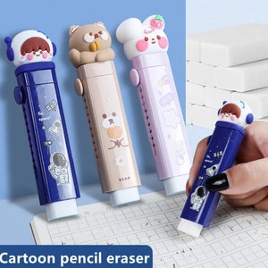 1 Satz Push-Pull-Radiergummi, Bleistift-Radiergummi, niedlicher Cartoon-Radiergummi, Schule, Bürobedarf, Radiergummizubehör, Studentenzubehör