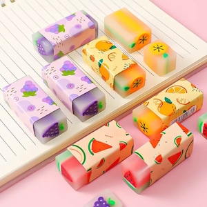 3 stuks creatieve fruitpotloodgum, willekeurige gum, briefpapier, schoolkantoorbenodigdheden, gumcadeau, rubber, willekeurig fruitgom