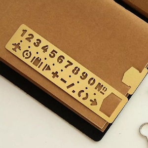 5pcs Portable Retro Small Copper Brass Ruler Metal Bookmark Scale Ruler  Without Ring 