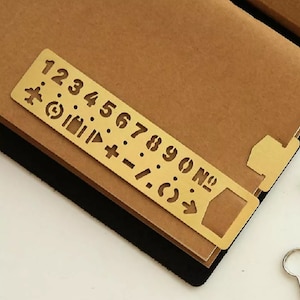 1pc Multifunction Ruler, Brass Ruler, Bookmark, Creative Number/Letter Ruler, Stationery Ruler, Office School Supply, Kids Gift, Ruler