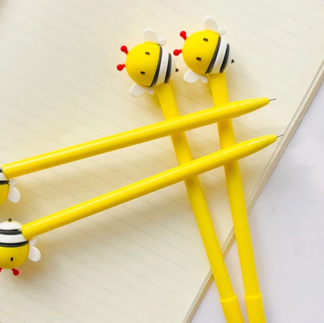 2X Cute Yellow Honey Bee Gel Pen 0.5 mm Black Blue Ink Gel Etsy