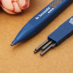 2 zestawy grubych, płaskich ołówków mechanicznych, ołówek z 6 wkładami, ołówek 2B, ołówek z gumką, ołówek do pisania i rysowania, prezent