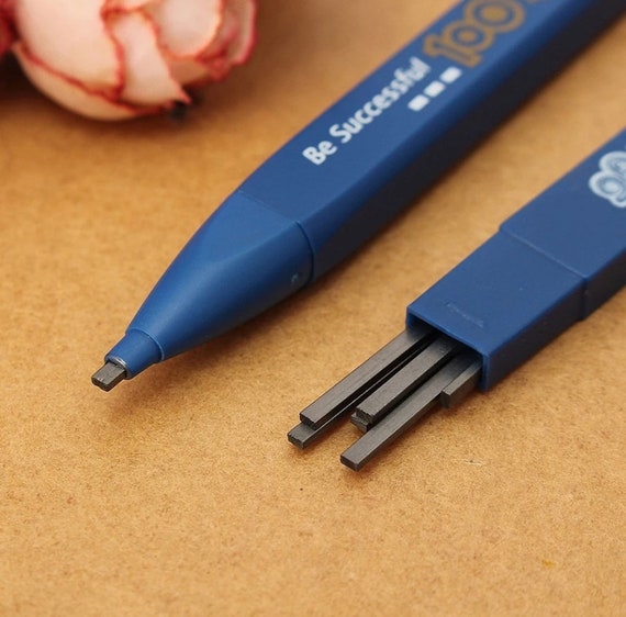 2 Set Thick Flat Head Mechanical Pencil, Pencil With 6pcs Refill Set, 2B Pencil, Pencil With Eraser, Writing Drawing Pencil, Gift