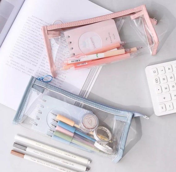 1pc Clear Pencil Case, Simple Portable Pencil Box For School Student,  Office