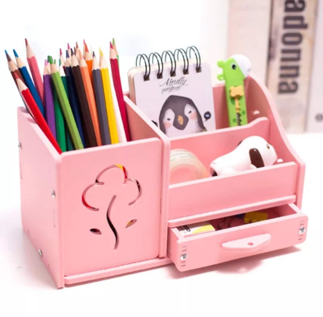 1pc Stationery Desk Organizer For Students Two-layer Four-grid Drawer Type  Organizing Box For Kids' Hair Accessories, Pens And Notebooks Storage